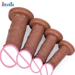 Large Diameter Realistic Dildo Soft Silicone Thick Glans Real Penis Anal Sex Toy for Women with Powerful Suction Cup Stiff Cock