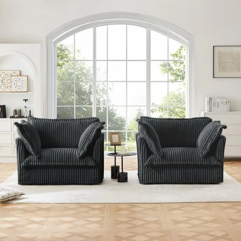 مجموعة من كرسيين بذراعين مغطىين، وكراسي ذات مقعد عميق لغرفة المعيشة، وغرفة القراءة، وغرفة النوم، والمكتب، ومجموعة كراسي بذراعين مع