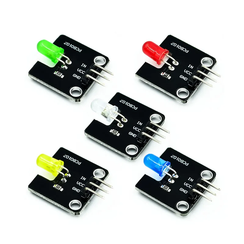 1/2~200/300Pcs 5mm LED Light Emitting Module Green/Red/White/Yellow/Blue UNO Development Board R3