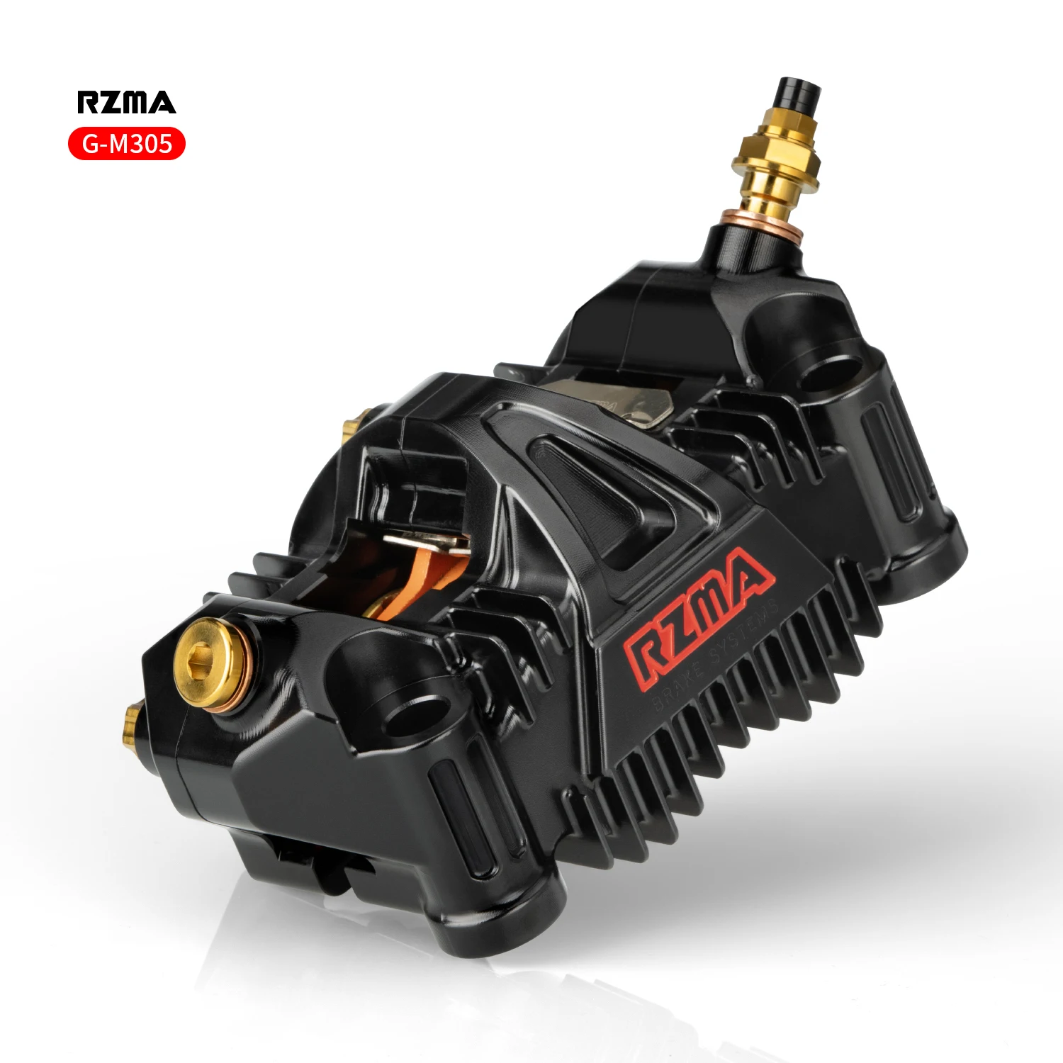 RZMA M305 Radial Motorcycle Brake Caliper 100mm with Titanium Piston - High Performance Upgrade