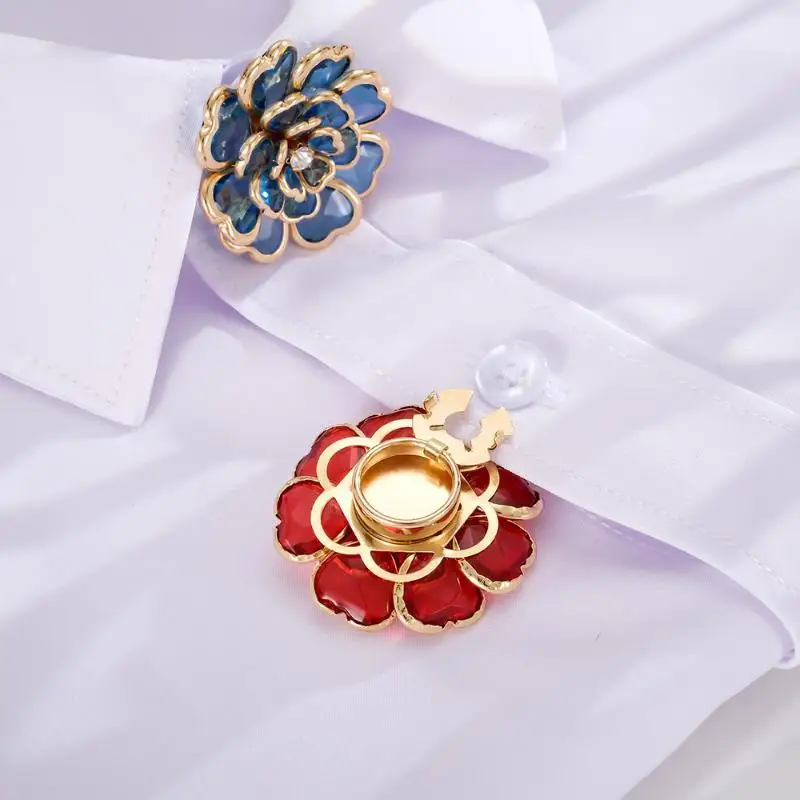 Rhinestone Flower Button Covers Vintage Style Shiny Button Buckles for Retro Outfit Dress Sweater Coat Decor Accessories