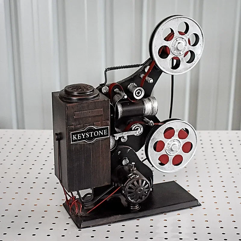 Vintage Movie Projector Model Retro Film Camera Prop Cafe Window Display Home Decor Ornament Photography Accessory