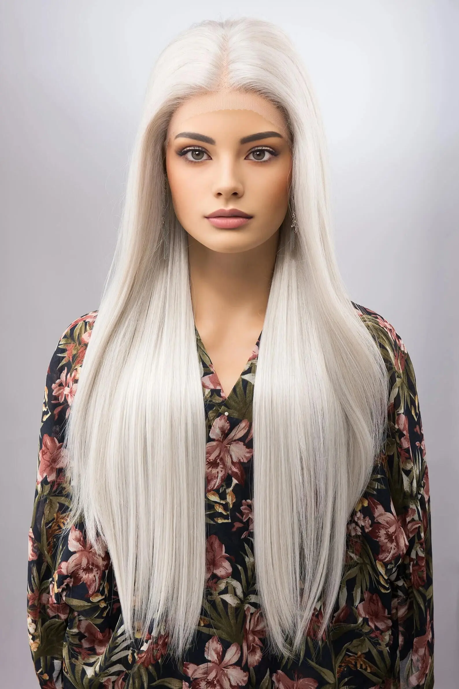 

Soft 180Density 60Color Glueless 26Inch Straight Lace Front Wig For Women With Baby Hair Preplucked Daily Wig Fashion