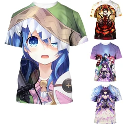 Camiseta de Anime en 3d para hombre y mujer, camisa informal Unisex de manga corta con cita en vivo, Top cómodo de talla grande 100-6XL, moda de verano, 2024