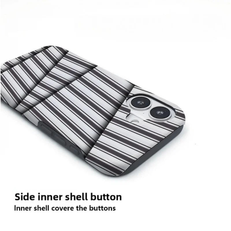 حافظة جديدة لهاتف آيفون 17 ProMax/17 Pro/17 Air/17 (2025) شريط غير منتظم ملون 2 في 1 #5