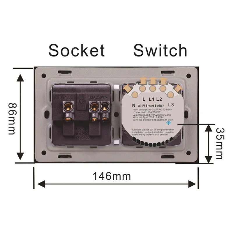 Smart Switch + Steckdose Wifi Smart Home Wand Schalter Drücken Schalter EU Standard Für Google Home Alexa Smart Leben APP