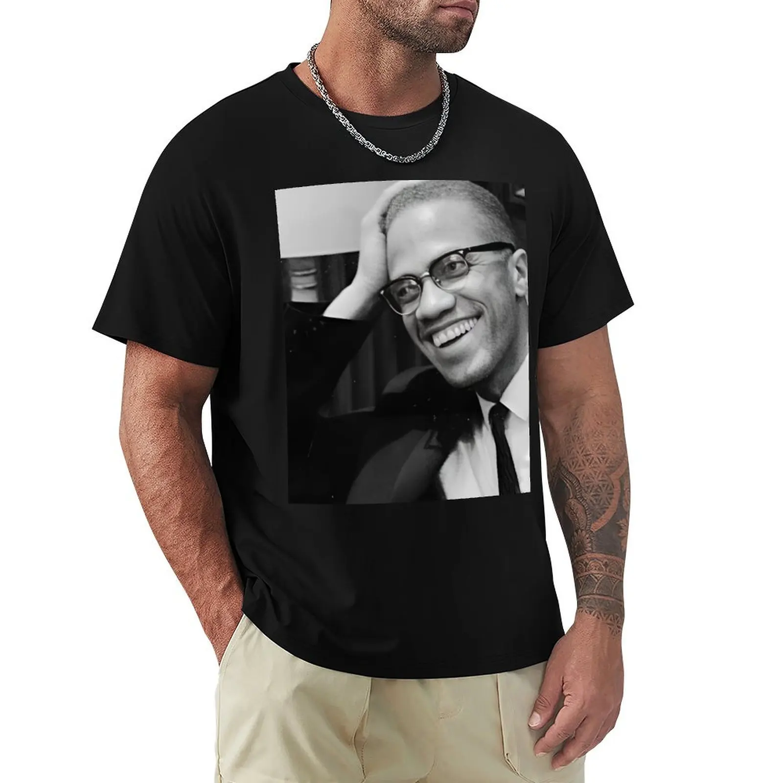 Malcolm X T-Shirt Lightweight Basic Short Sleeve Shirt