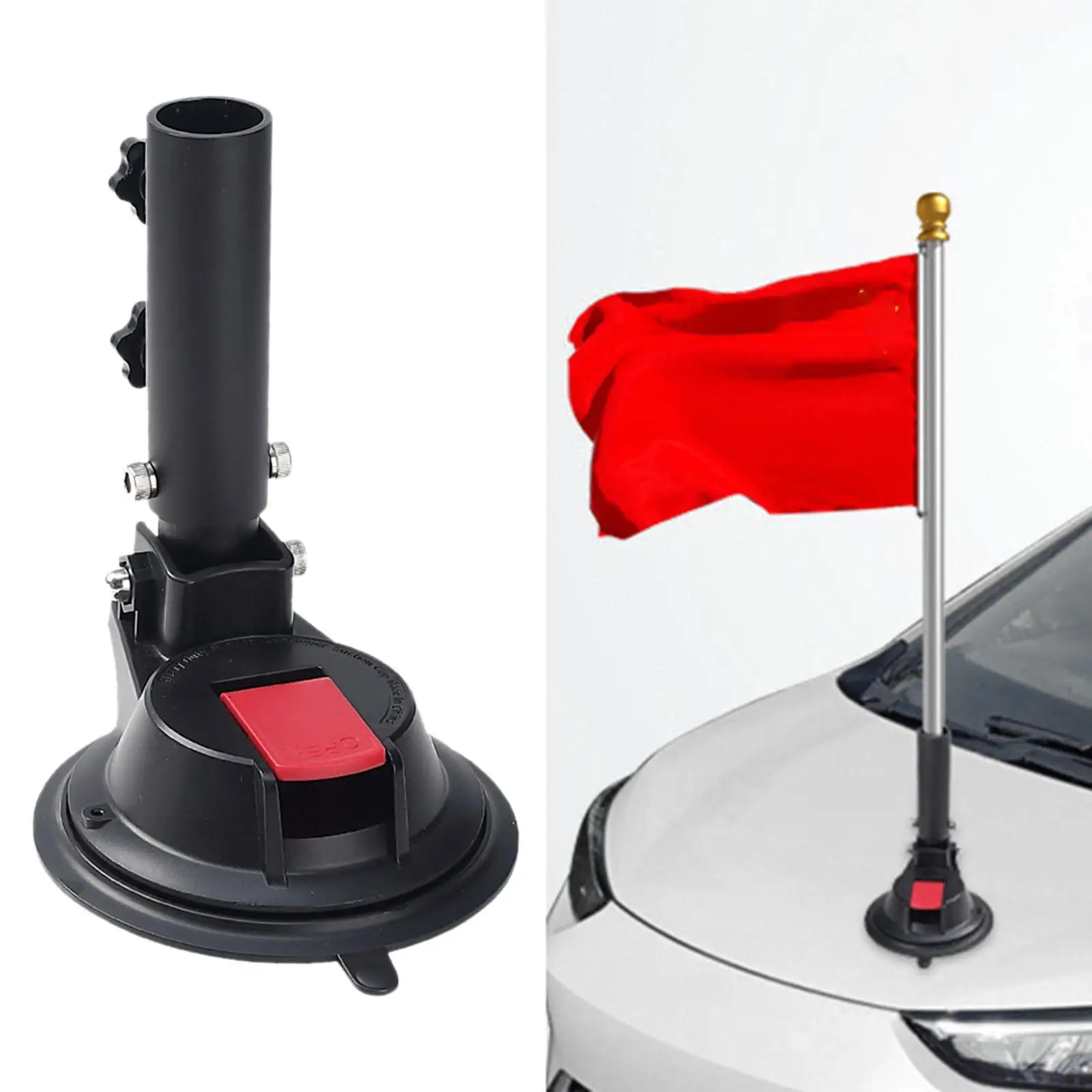 Suction Cup Stable Professional Flag Pole Holder for UTV Cars Motorcycles