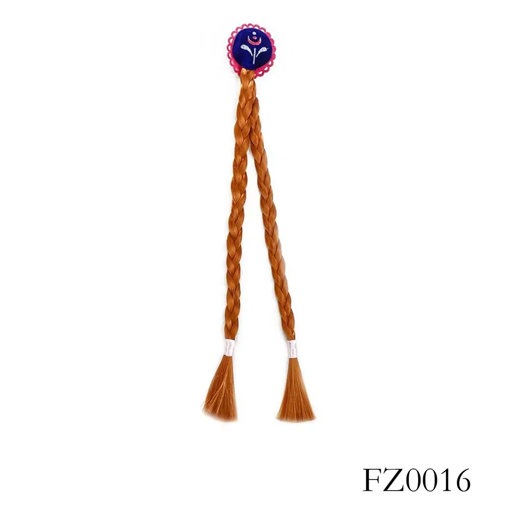 PESENAR Brown Braided Wig Hair Clip with Embroidered Detail Role-Playing & Costume Accessory