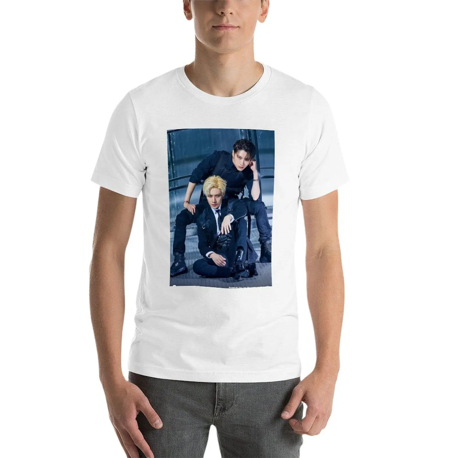 التي شيرت الرجل الأبيض تي شيرت قمصان القطن رجل t ل أنيمي TAEMIN SUPERM t حزمة JOPPING TEN