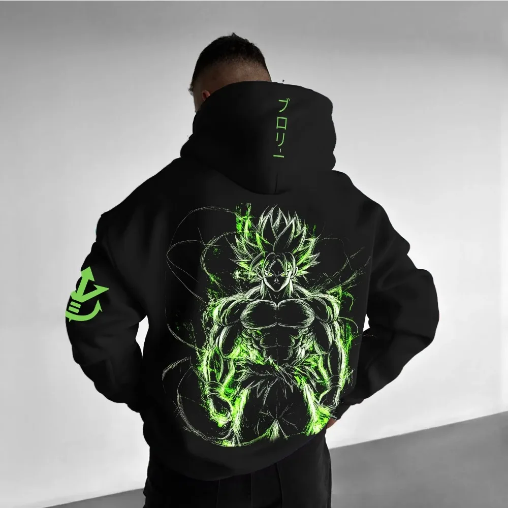 Bluza z kapturem Broly Anime Męska Damska Dragon Ball Z Grafika Pulower Streetwear Oversize Casual Wiosna Jesień Top