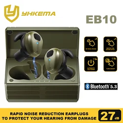 2024 YHKEMA Tactical EB10 Bluetooth Earplugs Noise Canceling Shooting Earplug Sound Pickup Headphone Noise Cancelling Headset