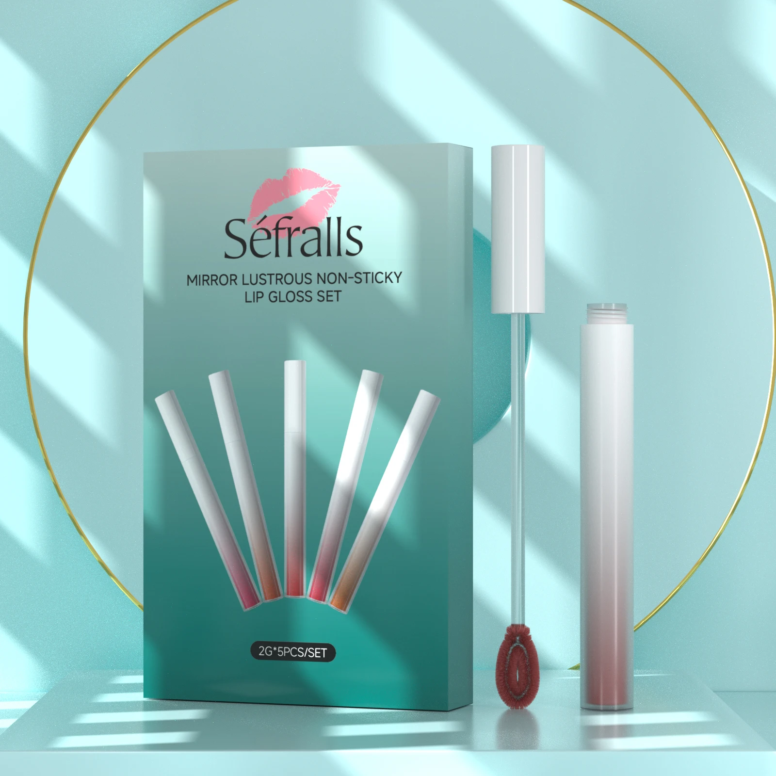 Séfralls Mirror Lustrous Gloss Non-sticky Lip Gloss Set 2g*5pcs Soft and silky Moisturizing Hydrating Nourishing Long Lasting