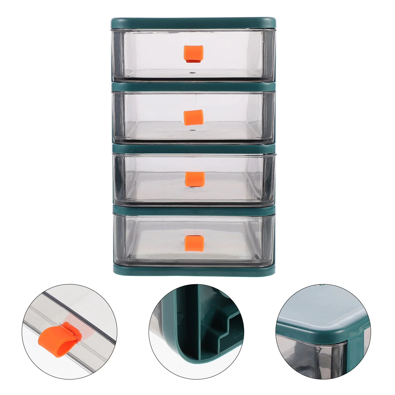 

1 pc Transparent Multi-Drawer Desktop Storage Organizer Pp Stationery Box For Office Study Room Multi-Function Sundries