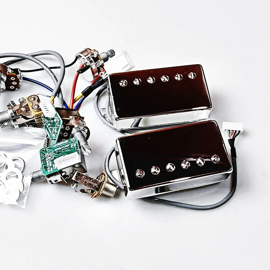 Guitar Pickups Alnico V Humbucker Pickup 498R 498T Set Golden Cover with Pro Wiring Harness Quick Connectors