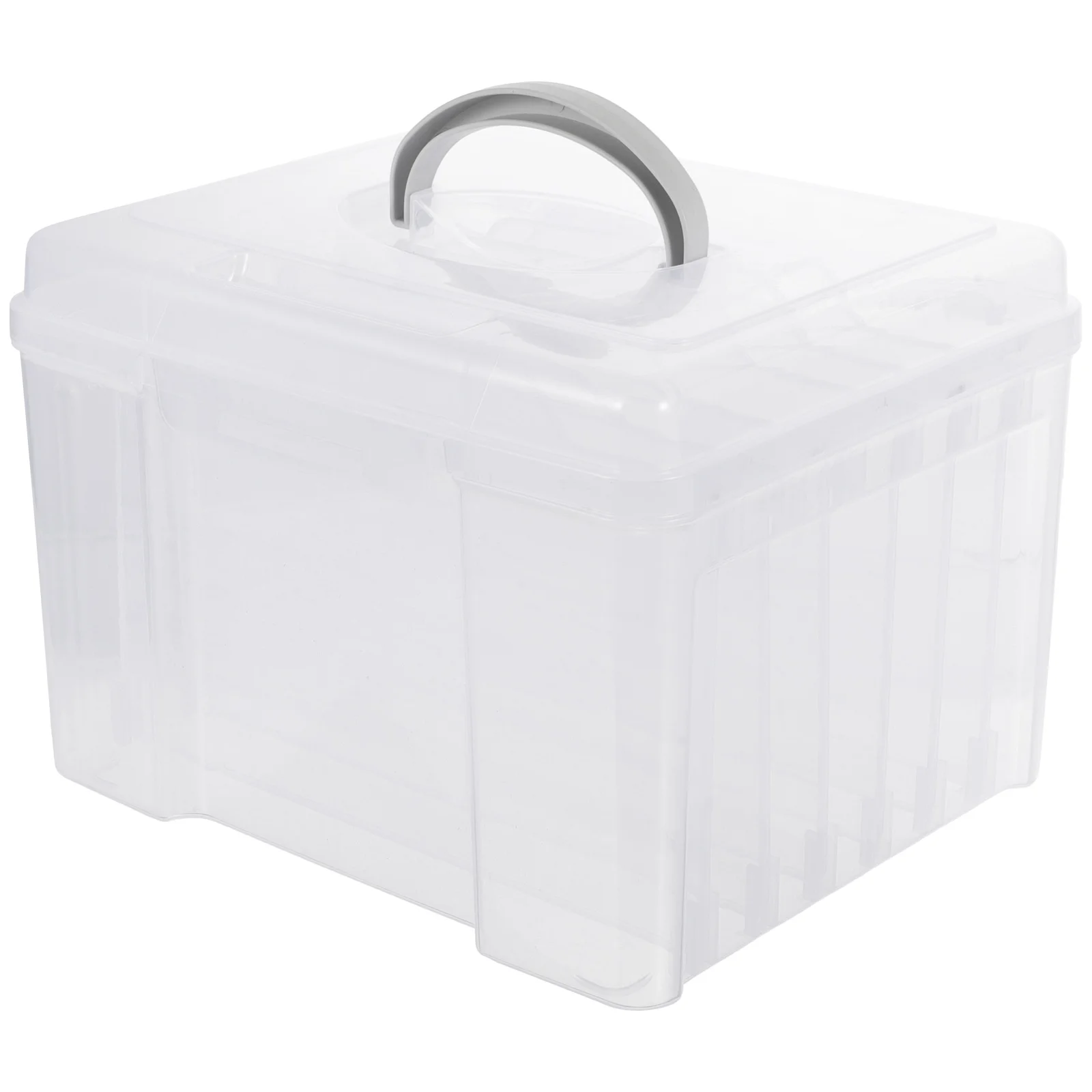 

Photo Storage Box Clear Craft Organizer For Picture Card Sorting Plastic Box Protector Case Container