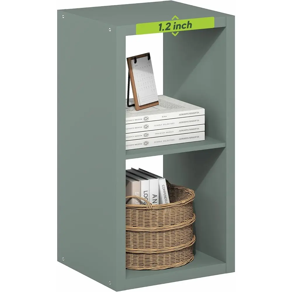 

Cubicle Book Shelf, 2-Cube Bookshelf, Extra Thick Frame Horizontally & Vertically Reversible Bookcase with Open Back, 14.6" x 16