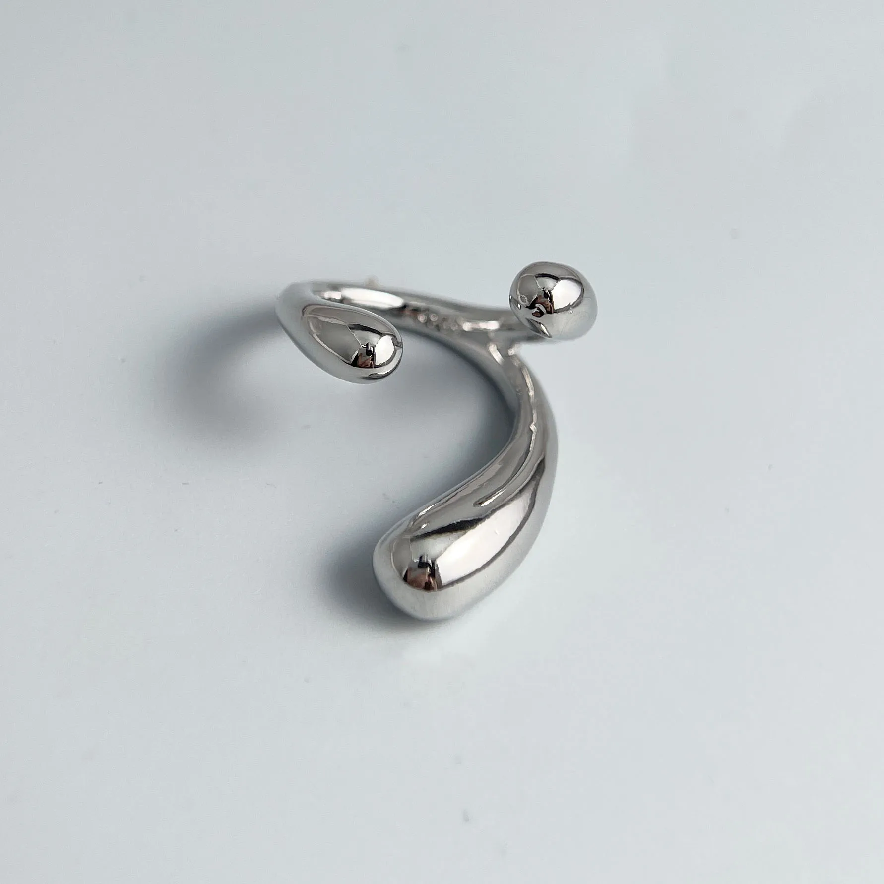 Women's 925 Sterling Silver Minimalist Big Line Ring