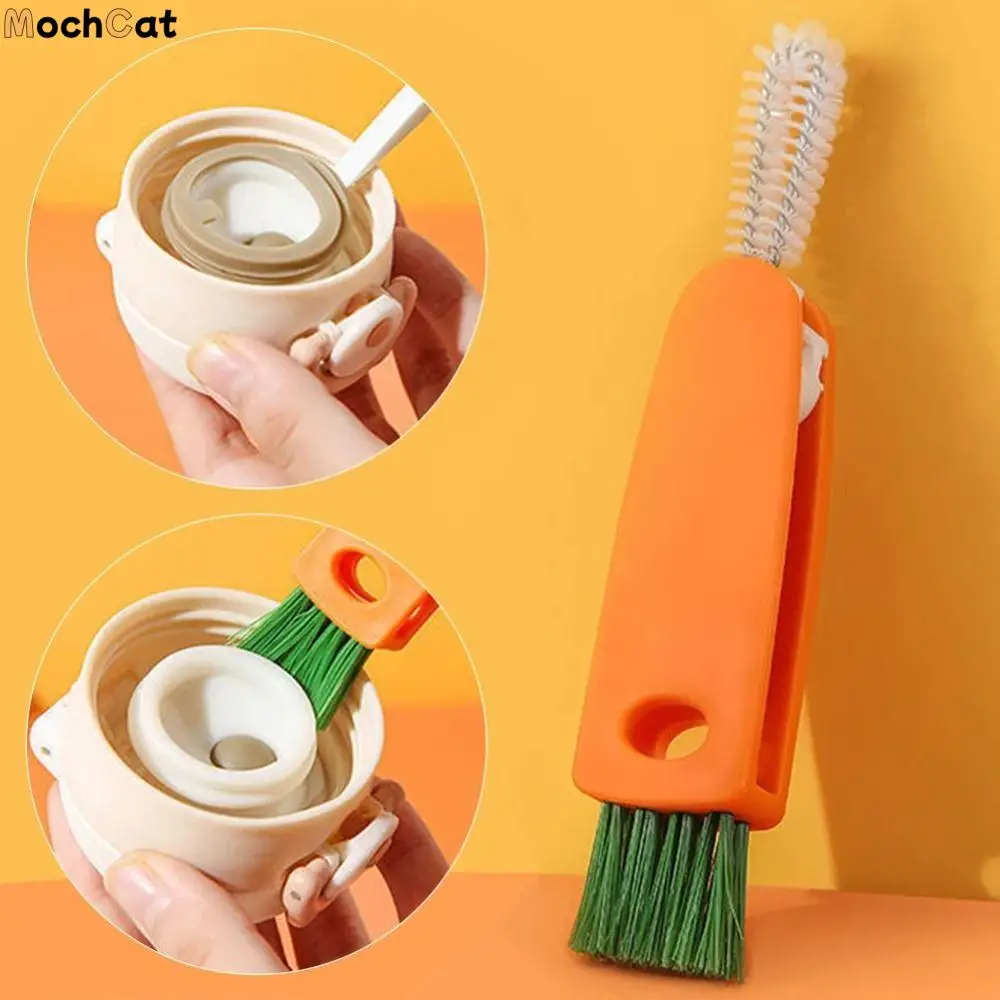 

Мультяшная щетка для чистки зазоров в бутылках, многофункциональная 360° ° Вращающийся силиконовый очиститель для бутылок, очиститель соломы, гибкий дизайн