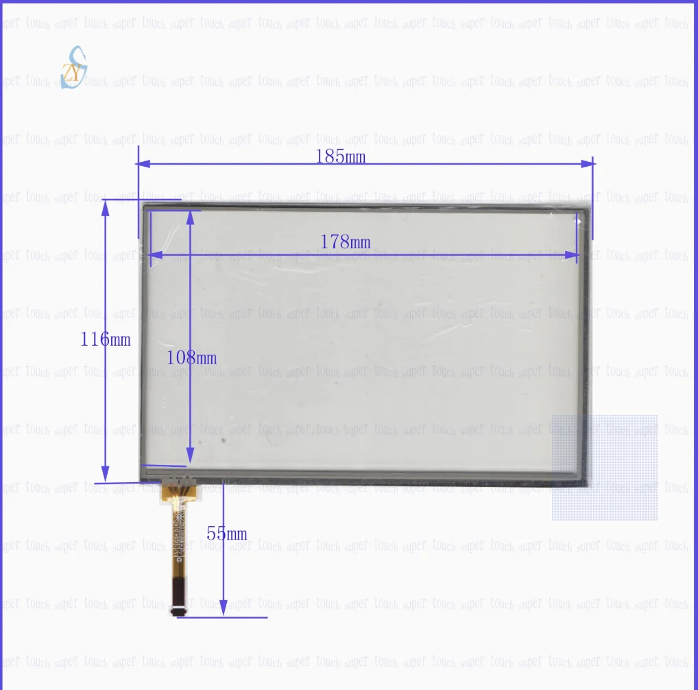 

8-inch 185 * 116 car DVD navigation touch handwriting external screen with good glass quality 185MM * 116MM