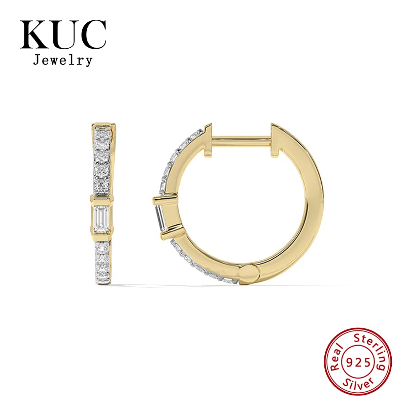 

18k Gold Plated 925 Sterling Silver Fine Jewelry Elegant Chic Minimalist Light Luxury Pave Zircon Hoop Earrings