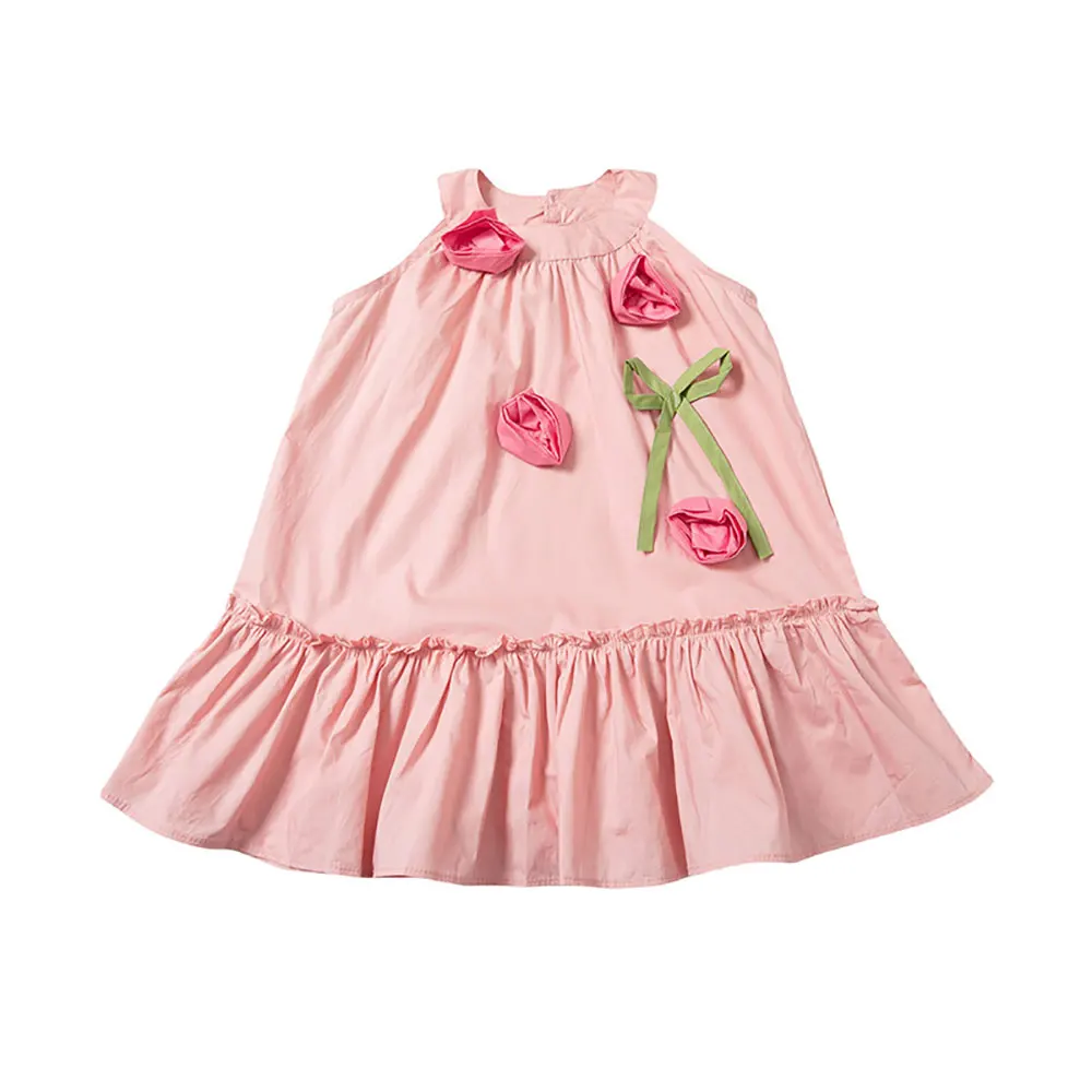 

Summer fashion design for kids girls' clothes princess party dresses dress children baby clothing flower vests pleated dress