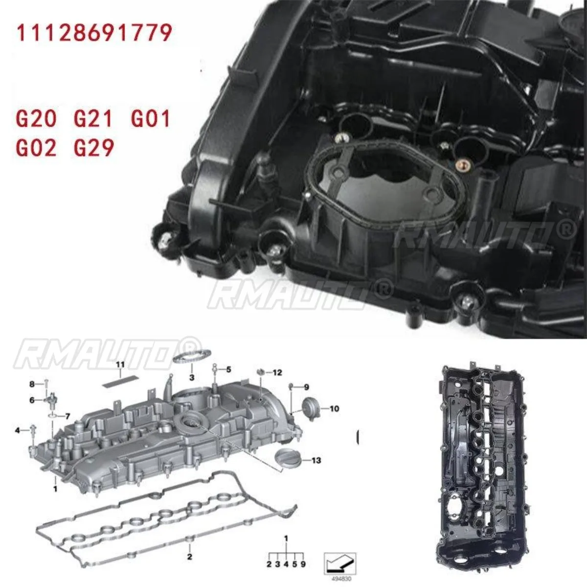 Car Valve Cover Cylinder Head Cover Valve Cover Gasket Modification Accessories For BMW G20 G21 G01 G02 G29 11128691779