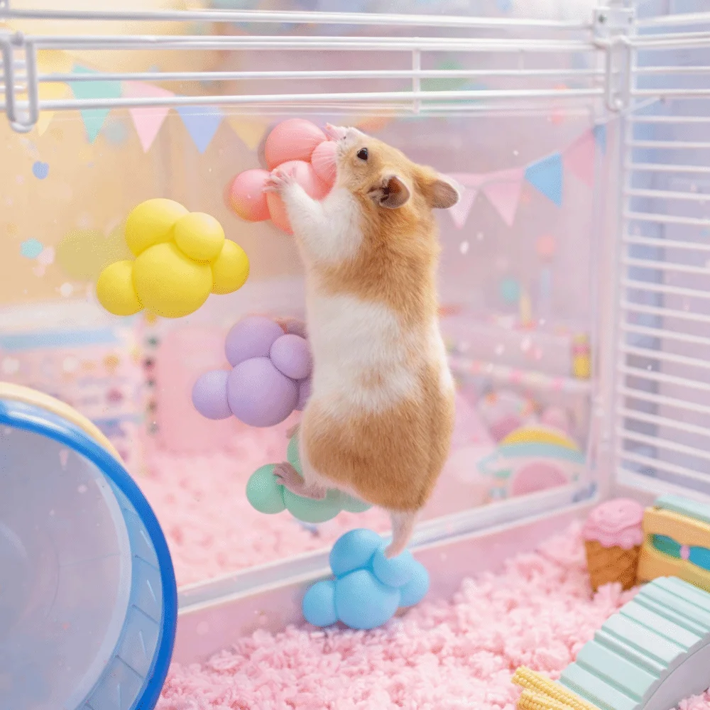 12PCS/SET Creative Cloud Shape Hamster Climbing Platforms Colorful Mini Hamster Ladders Bite Resistant Hamster Sports Exercise