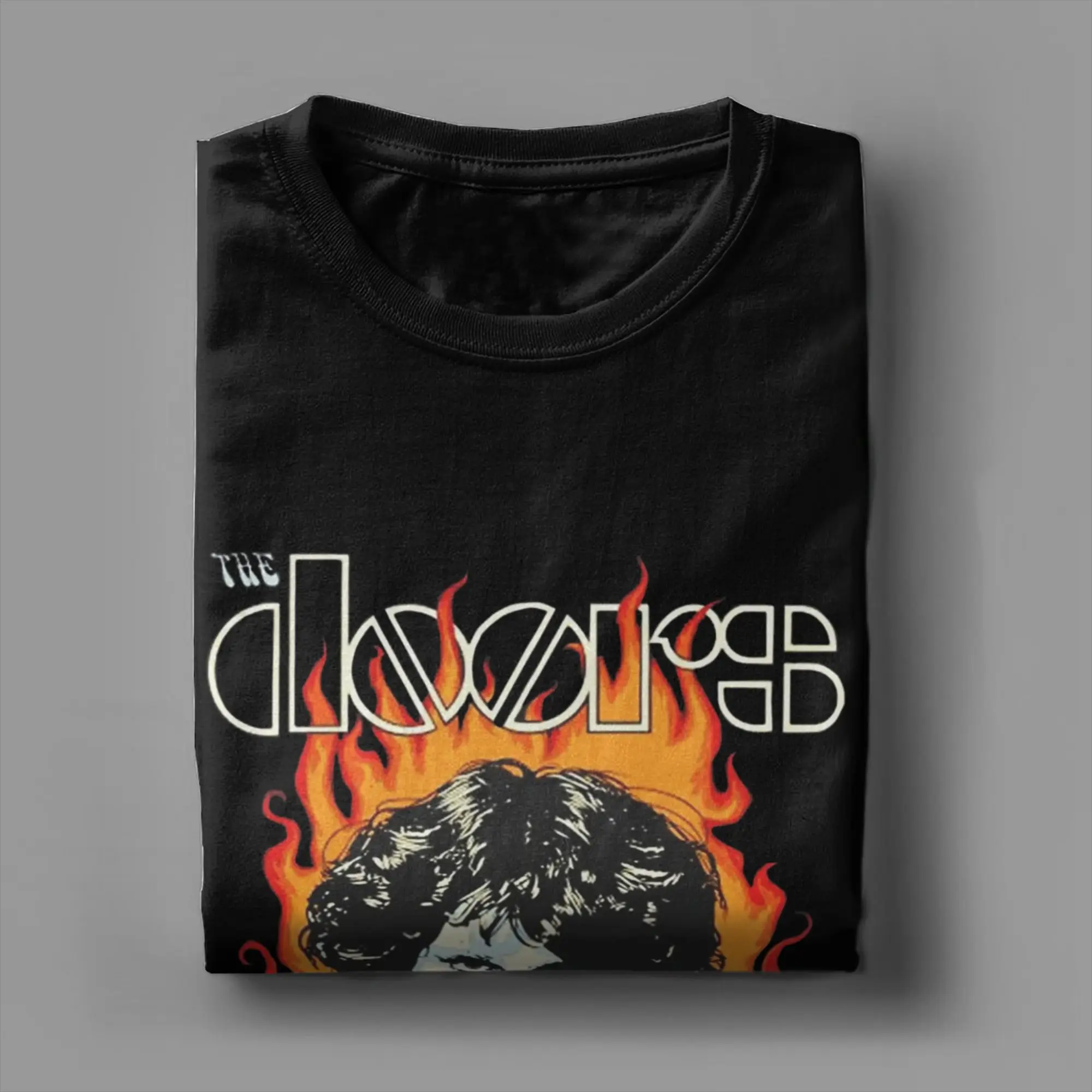 تي شيرت The Doors للرجال موسيقى عتيقة تي شيرت قطني عتيق بياقة دائرية وأكمام قصيرة تي شيرت صيفي