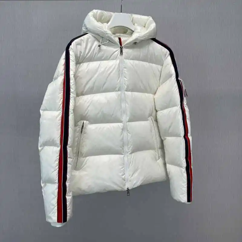 

Winter men's down jacket 95% white goose down Women's down jackets Leisure fashionable Hooded Solid color lovers coat