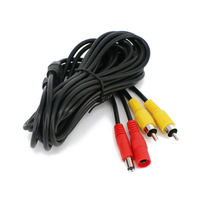 5 10 20 Meters DC Power RCA AV Video 12V Extension Cable for Car Truck Bus Parking Home Security Surveillance CCTV Camera