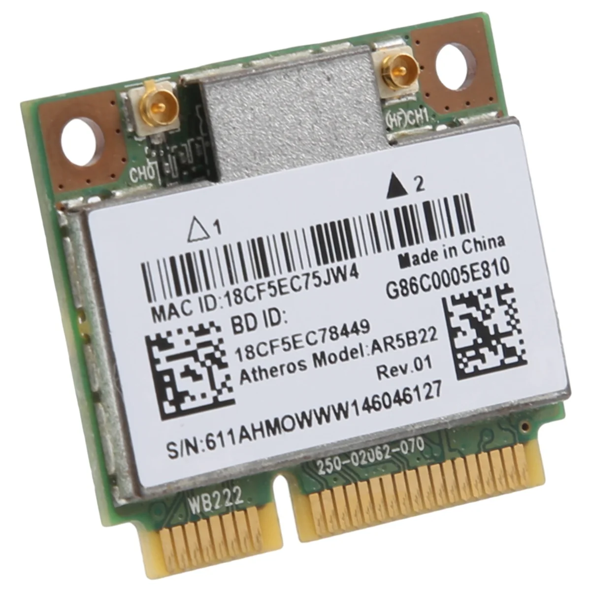 Y400,Y500,Y410p,S215,U330,U430,ar5b22,2.4/5GHz,802.11ac,Bluetooth 4.0用のワイヤレスWLANカード