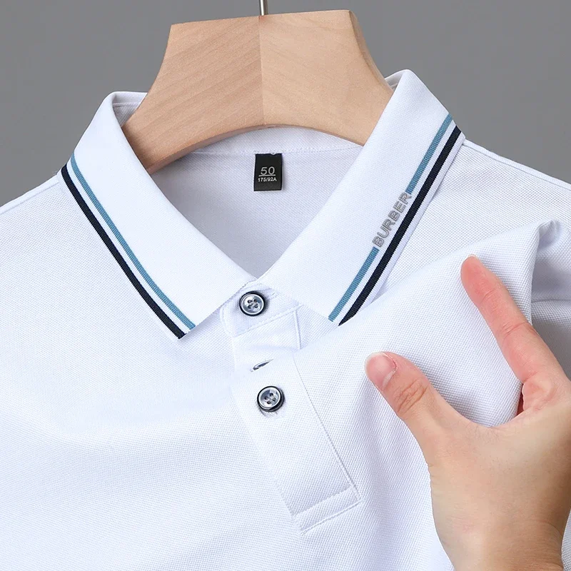 Designer Quality Men's Polo Shirt 2024 Summer New Lapel Embroid Exquisite Short sleeved T-shirt Business Leisure Golf Men's Wear