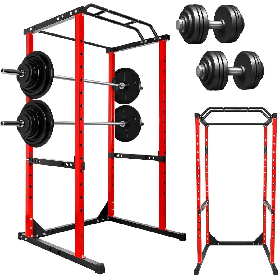홈짐 피트니스 트레이닝용 풀업 바가 있는 스쿼트 랙, 1200파운드 무게 용량의 파워 랙, 내구성 강한 운동 기구