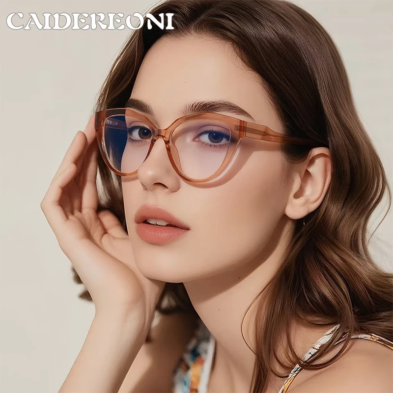 CAIDERONI Ladies Irregular-shaped Butterfly Frame Customized Anti-blue Light Glasses Progressive Prescription Photochromic LS082