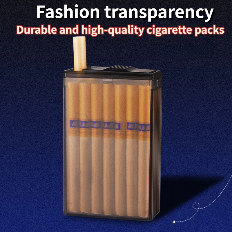 20 pack fashionable transparent cigarette box Portable Wear resistant High quality Tobacco box Men Gift Cigarette accessories