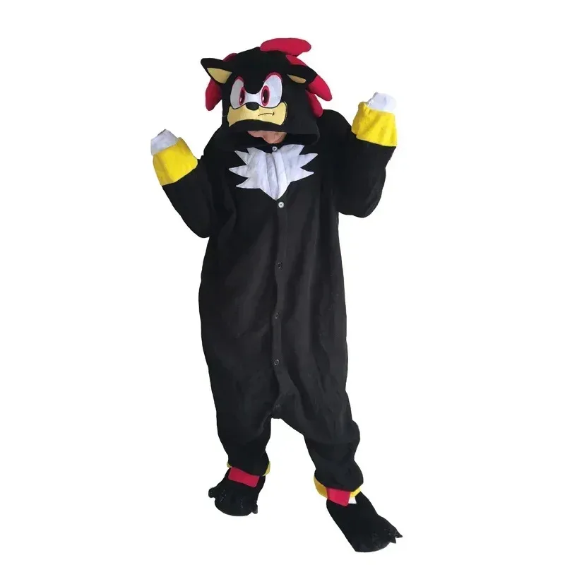 Pijamas grandes de Kigurumi, Mono de lana de erizo para adultos y hombres, disfraz de Anime negro, Pijamas para niños y niñas, monos de cuerpo completo