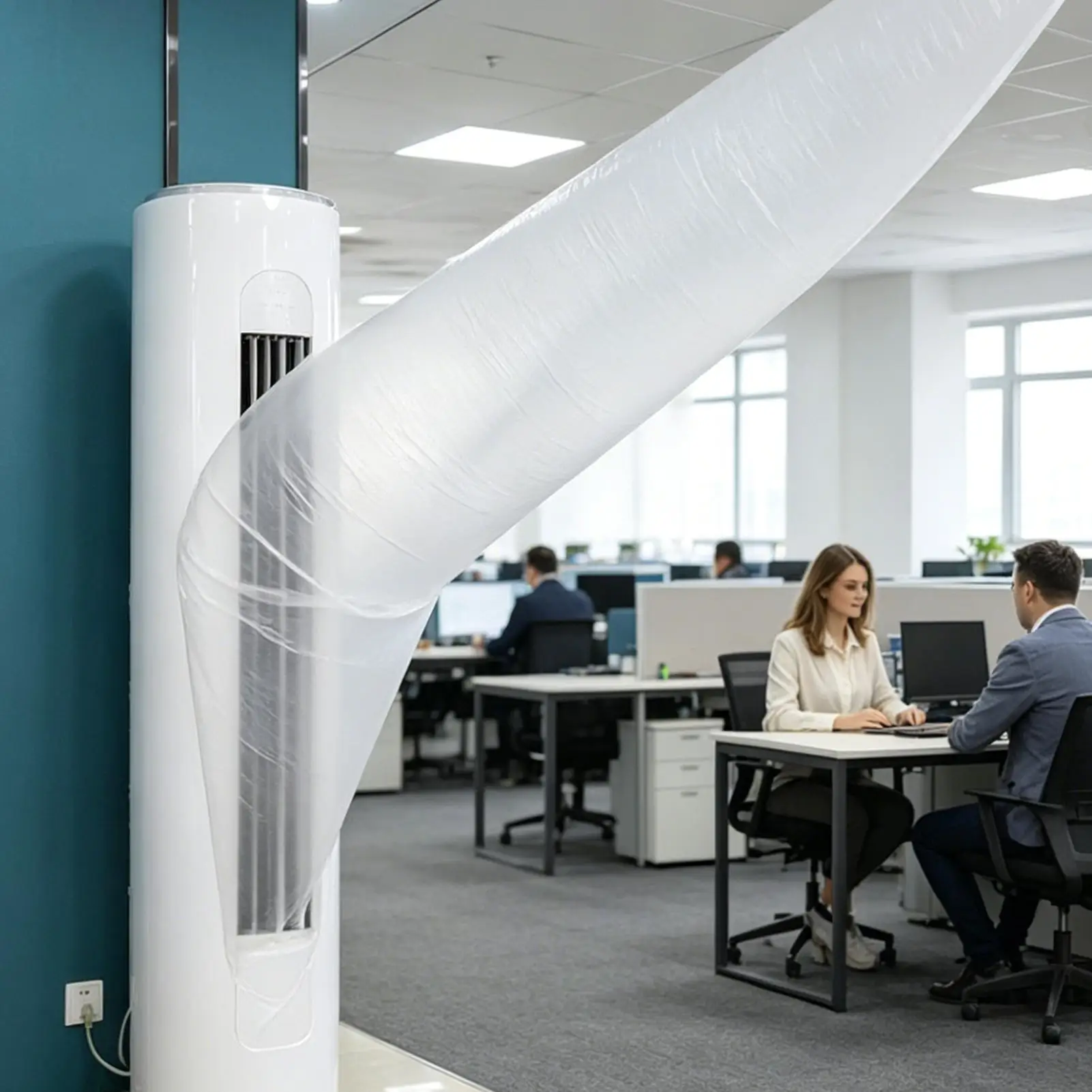 Air Conditioner Blowing Bag Flexible Foldable Cuttable Hose Air Ducting Extended Pipe Bag for Home Room Indoor Kitchen Garage