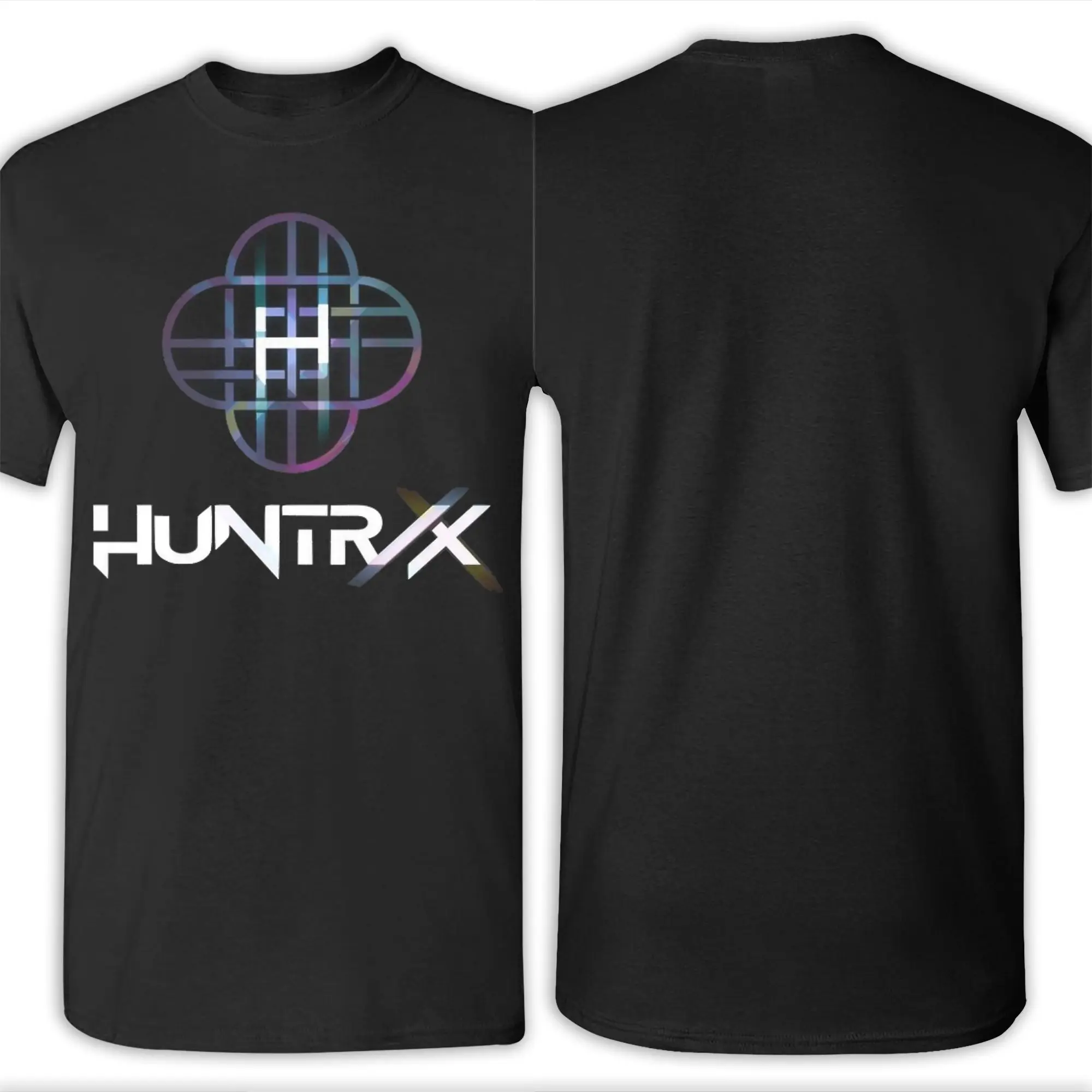 HUNTRIX KPop شيطان الصيادين تي شيرت للرجال مضحك 100% القطن تي شيرت الجولة الرقبة قصيرة الأكمام تي شيرت هدية فكرة القمم