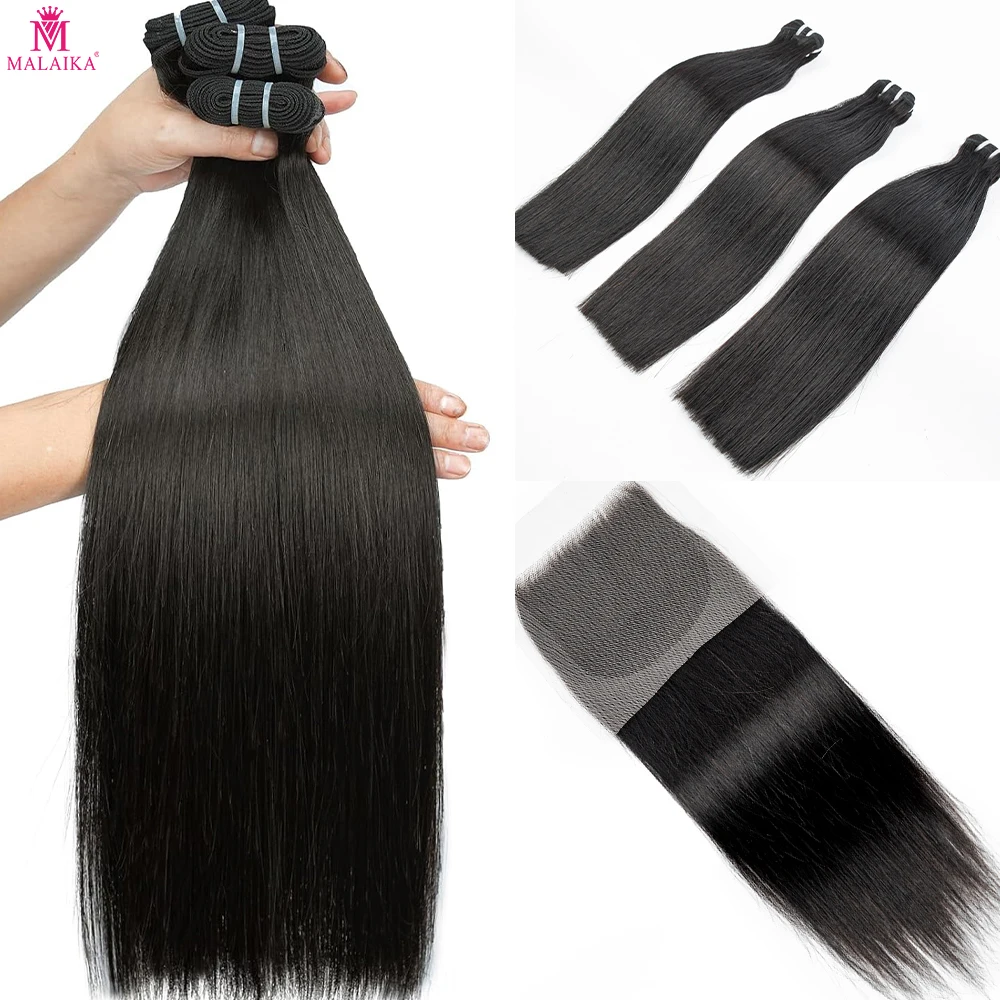 

Пучки прямых волос с прозрачной кружевной застежкой, вьетнамские девственные человеческие волосы, двойное наращивание волос, 100 г, 1 пучок