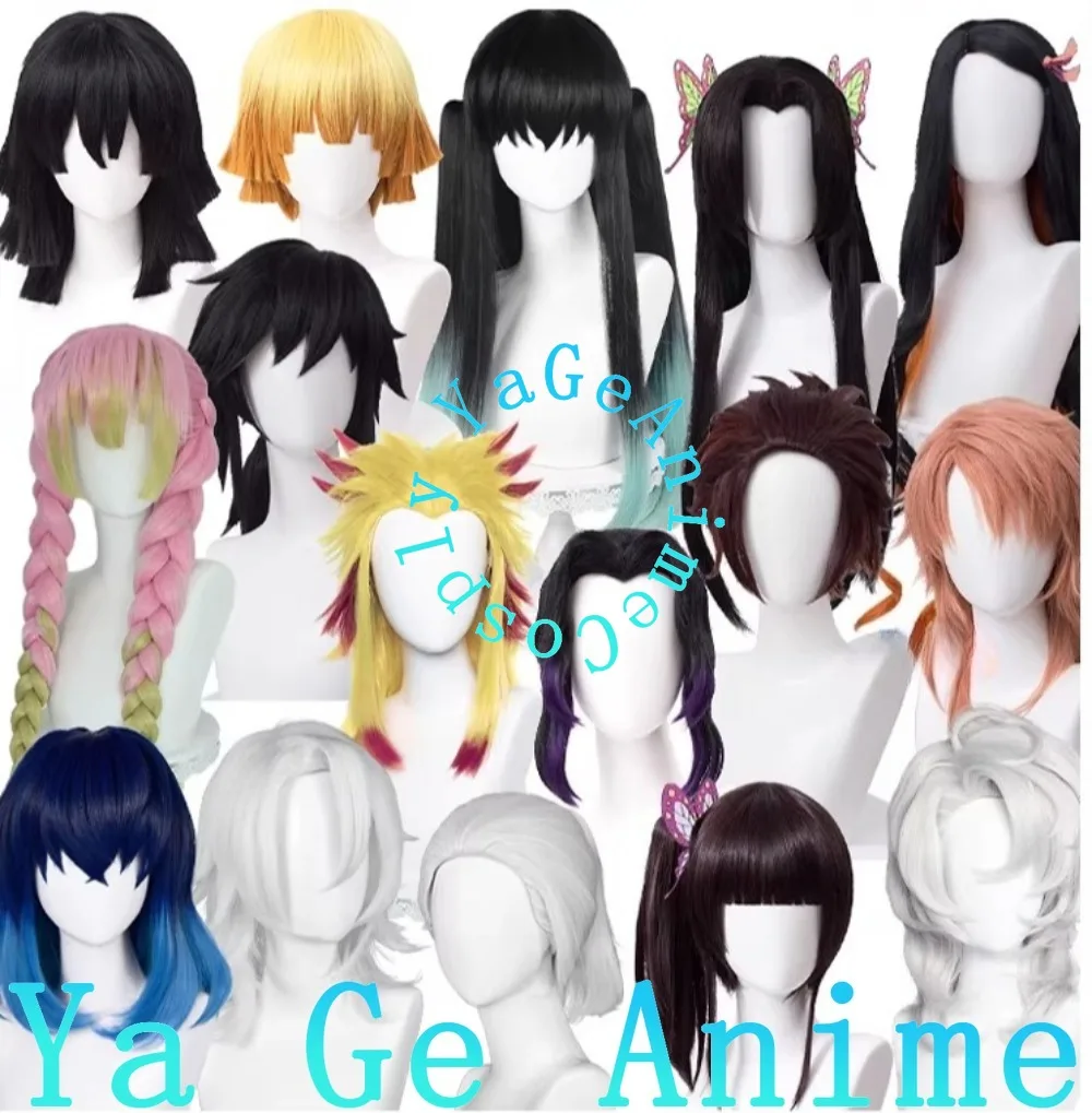 

Cosplay Wig Nezuko Tanjiro Giyu Kanawo Heat Resistant Synthetic Hair Realistic Scalp Anime Halloween Party Wigs