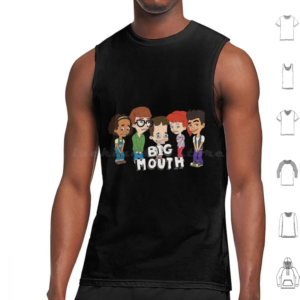 

Big Mouth Essential Tank Tops Print Cotton Big Mouth Series Animation Condom Contraceptive Teen Grace Monster