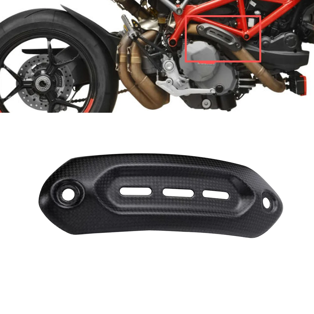 For DUCATI Hypermotard 950/SP/RVE 2019-2025 939 821 Hyperstrada Accessories Motorcycle Carbon Fiber Heat Shield Exhaust Cover