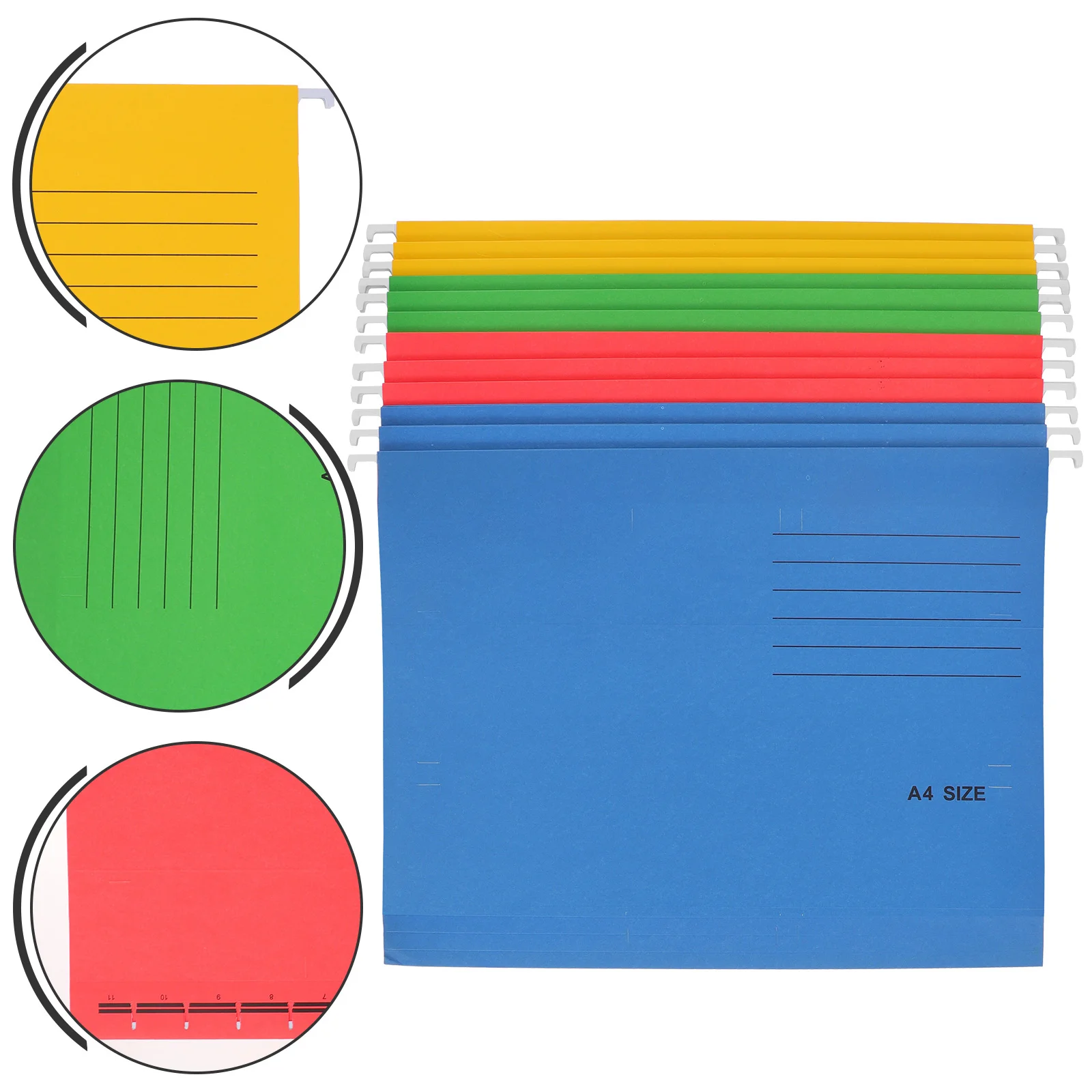 12Pcs Hanging File Folder Metal Frames Colorful Document Organizer Receipt Holder Office Bills Organizer Hanging File Folders