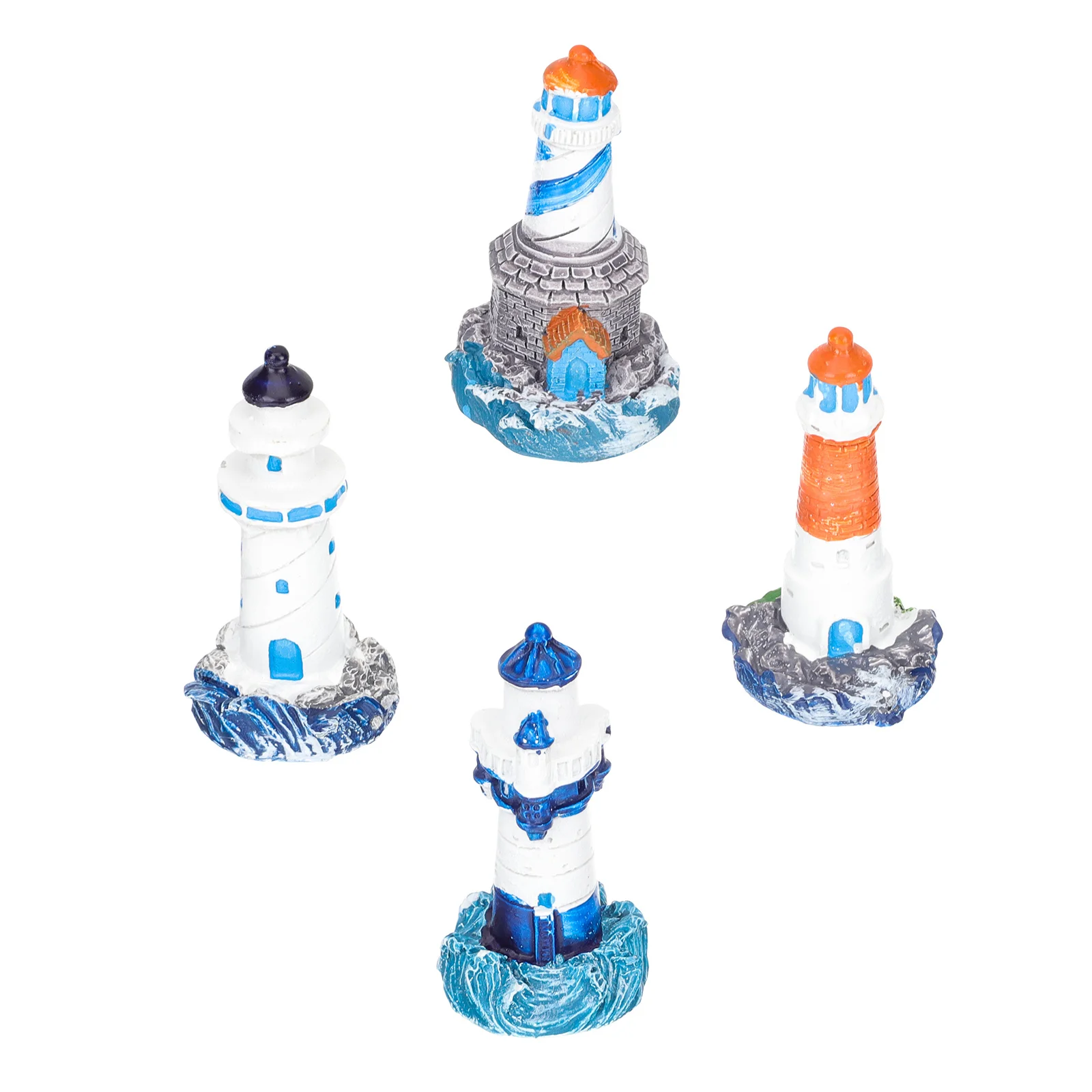 

4pcs Resin Beacon Miniature Garden Ornament For Landscape Bottle Decor Moss Terrarium Setup Lighthouse Home Desktop Decoration