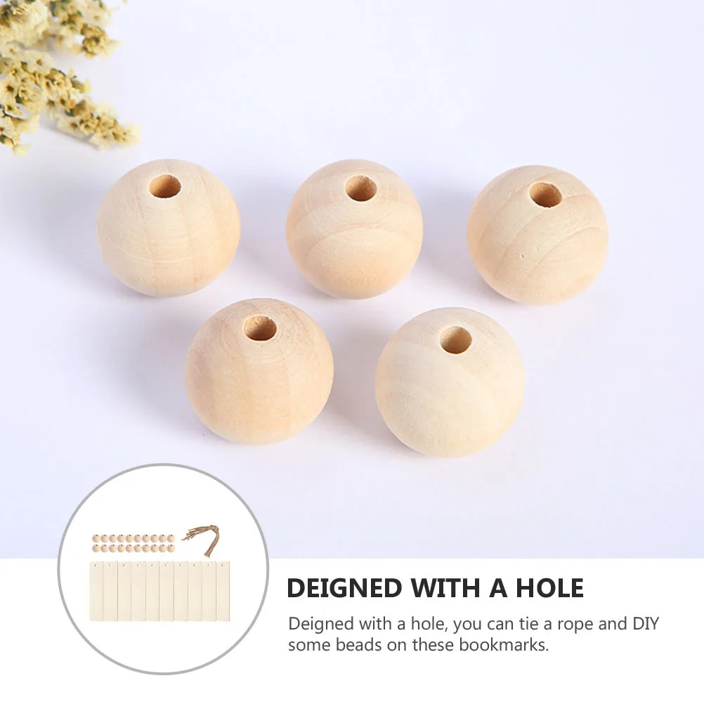 

1Set DIY Blank Wooden Bookmarks Natural Wood Color 0.2cm Thickness Double-Sided Graffiti Book Page Marker Gift Kit