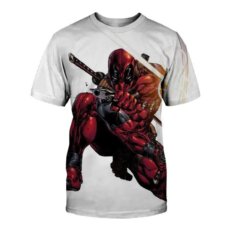 Disney Miniso Deadpool T-Shirt Film Film Cartoon Bedrukt T-Shirts Kinderen T-Shirt Met Korte Mouwen Kleding Tiener Anime Schattig Cadeau