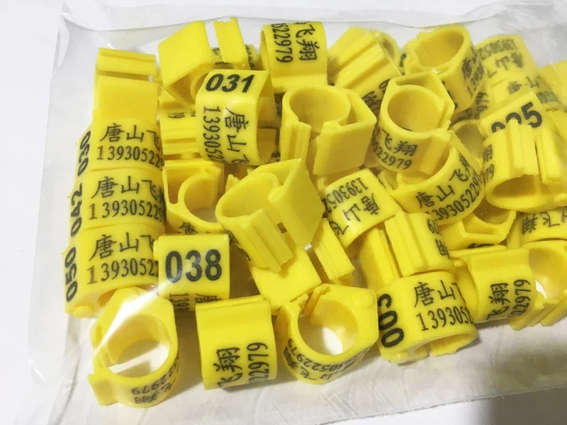 50 Pcs of Customized Plastic Carrier Pigeon Foot Ring with NAME  MOBILE NO. Ring Customized Opening Competition Adaptation Ring