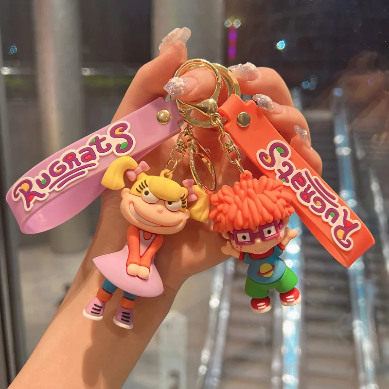 Anime Kawaii Rugrats in Paris Naughty Soldier Key Chain Cartoon Character Cute Pendant Hanging Car Gifts