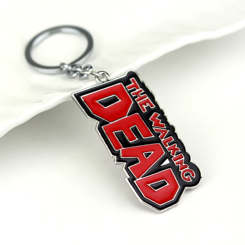 The Walking Dead Movie Series Pendant Keychain Red Letter Metal Keyring Keychains for Women Men Jewelry Accessory Gifts Souvenir